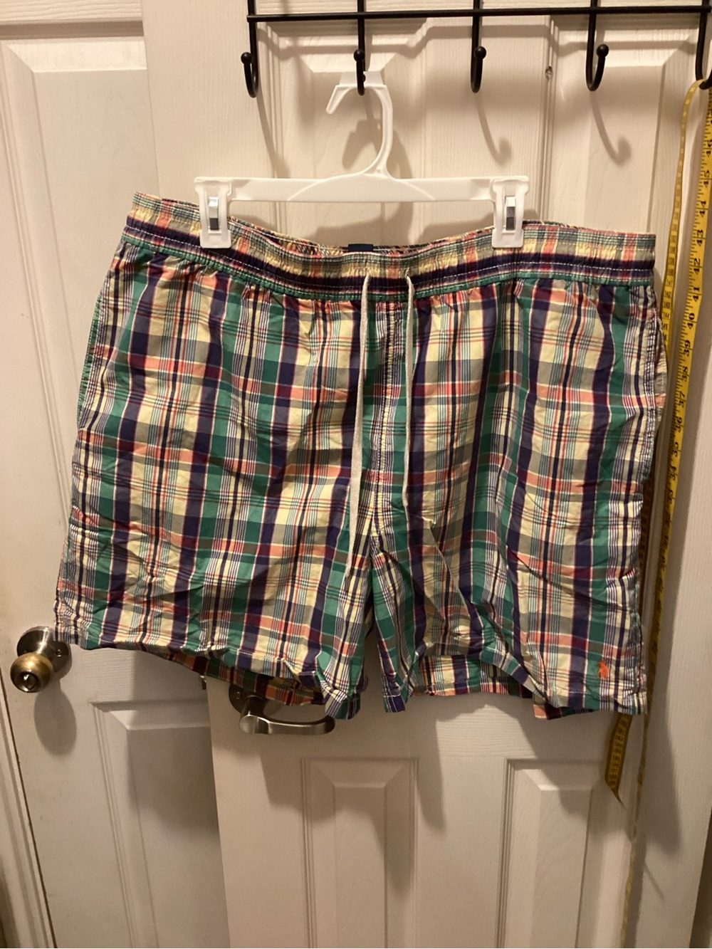 Polo by Ralph Lauren Multicolor Plaid Swim Trunks - Navy, Green, Red, Cream